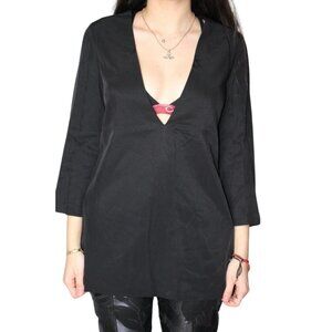 SALVATORE FERRAGAMO NWOT WOMAN SIZE 40 BLACK PULLOVER BUSINESS DRESS TOP SHIRT